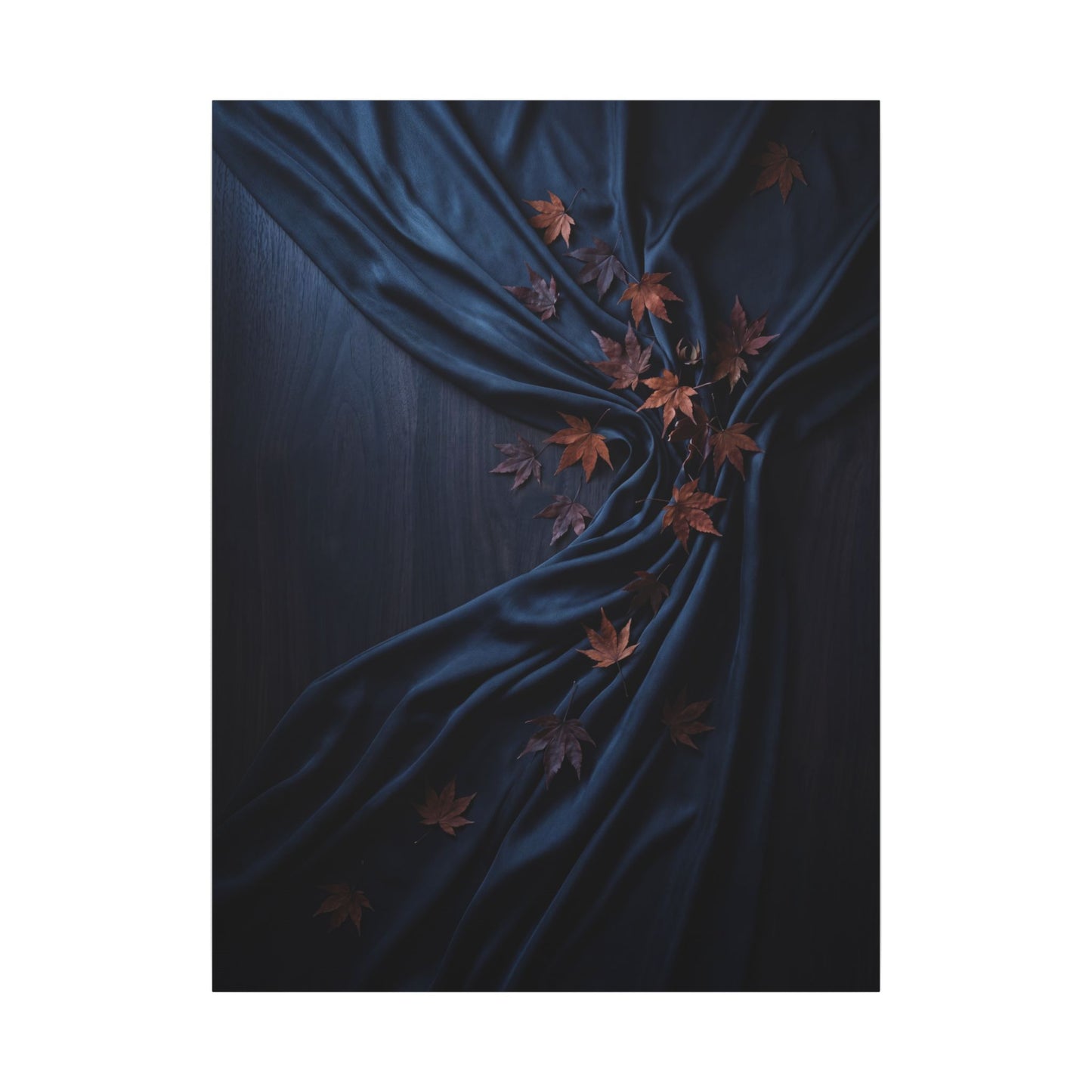 Silk Drape Autumn Canvas Art | Dark Japandi Sophisticated Design