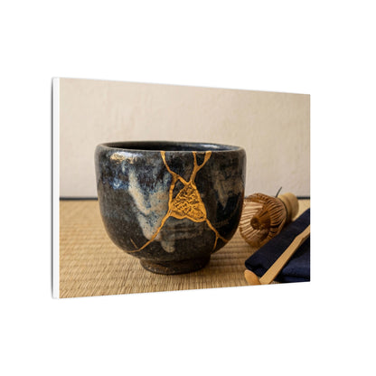Kanso Tea Ceremony Canvas Art - Kintsugi Gold Vein