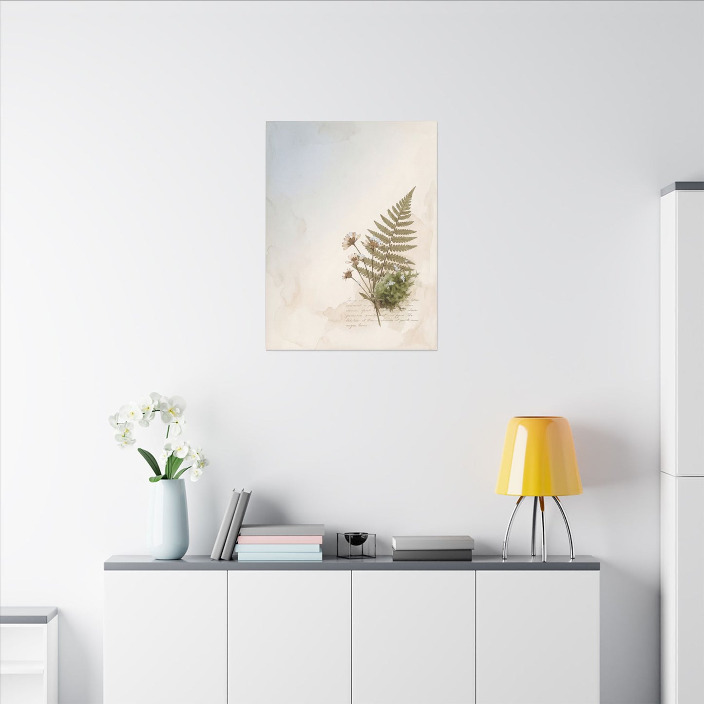 Winter Moss Close Up Herbarium Canvas Art | Enchanting Decor