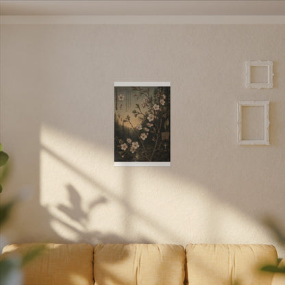 Spring Cherry Blossom Herbarium Canvas Art | Nostalgic Decor