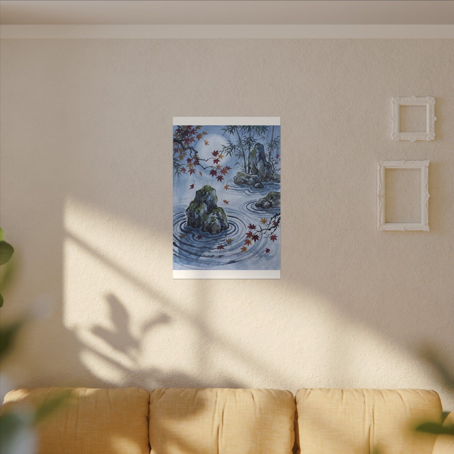 Rock Garden Autumn Canvas Art | Zen Tranquil Design