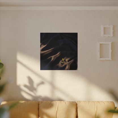 Silk Drape Shadow Zen Canvas Art | Luxurious Dark Japandi Art
