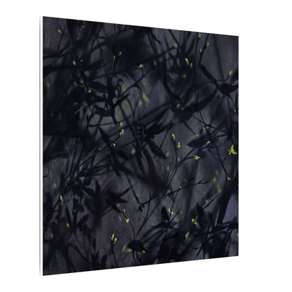 Shadow Play Spring Canvas Art | Dark Japandi Atmospheric Design