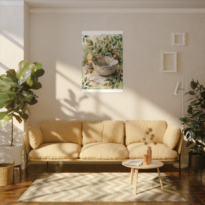 Ceramic Bowl Summer Canvas Art | Japandi Elegant Design
