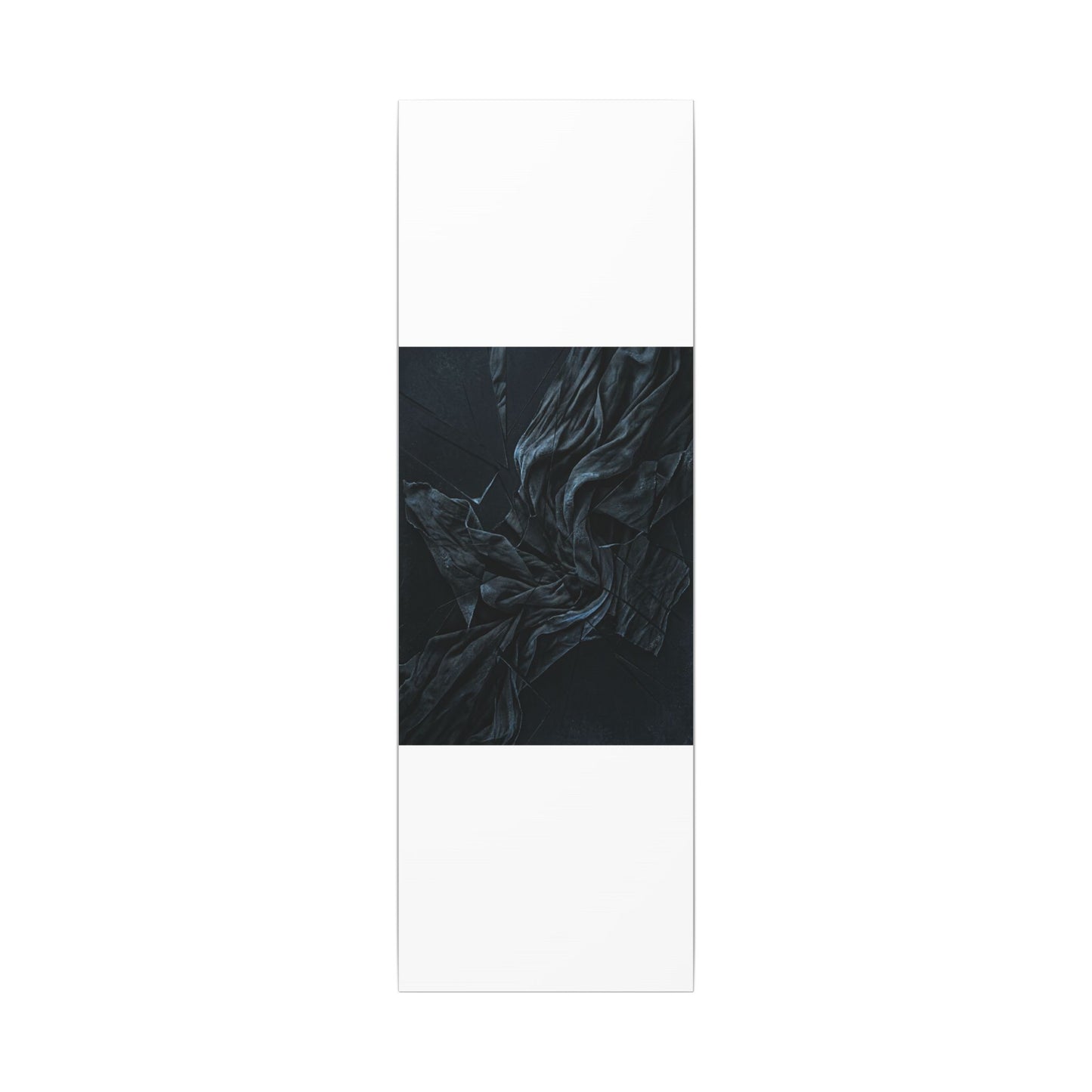 Dark Japandi Silk Drape in Moonlight | Moody Minimal Canvas Art