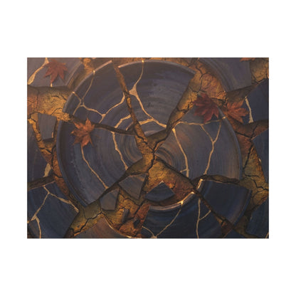 Autumn Cracked Earth Gold Repair Canvas Art | Philosophical Decor