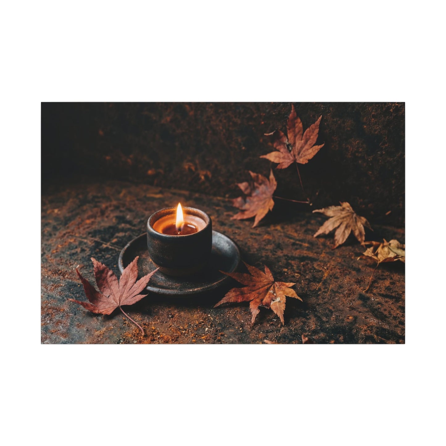 Dark Japandi Rust Patina in Candlelight | Shadow Zen Canvas Art Art Print