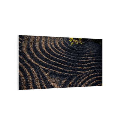 Spring Rock Garden Shadow Zen Canvas Art | Atmospheric Decor