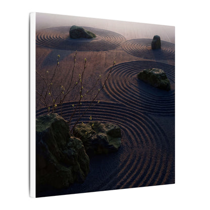 Spring Rock Garden Shadow Zen Canvas Art | Luxurious Decor