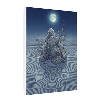 Spring Rock Garden Ukiyo E Inspired Canvas Art | Tranquil Decor
