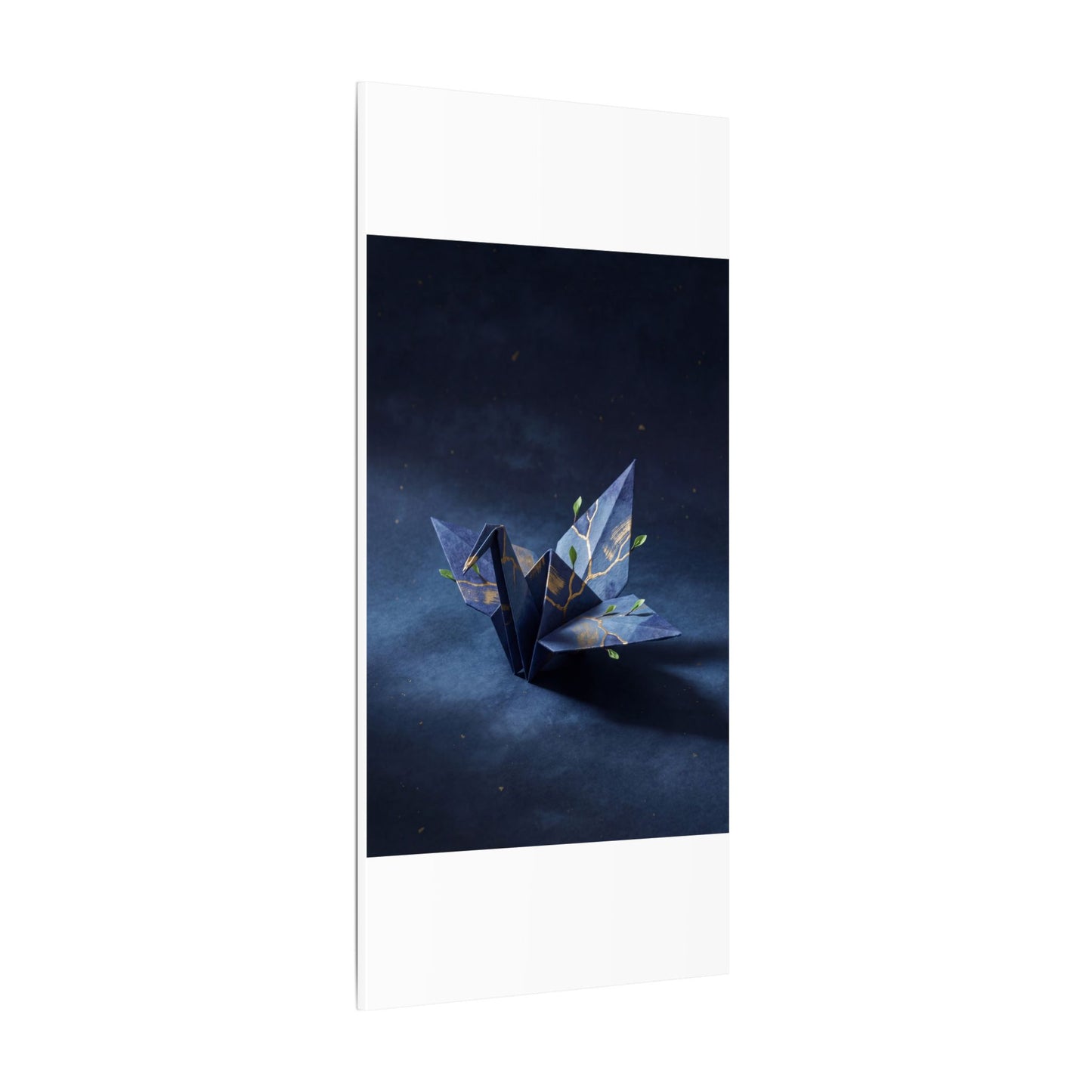 Kintsugi Paper Fold in Moonlight | Crackle Gold Canvas Art