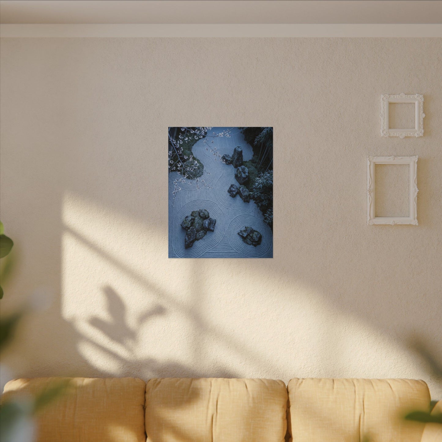 Contemplative Cherry Blossom Canvas Art - Karesansui Zen