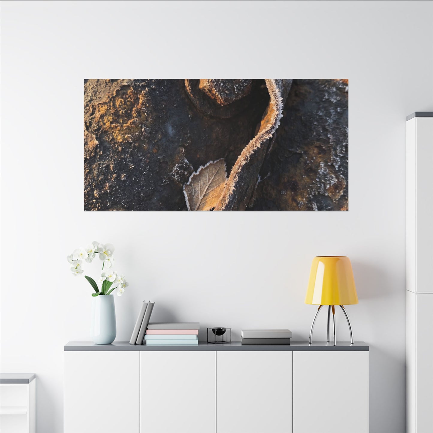 Moody Rust Patina Canvas Art - Moody Minimal Dark Japandi