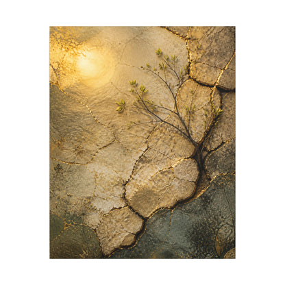 Cracked Earth Spring Canvas Art | Japandi Warm Design