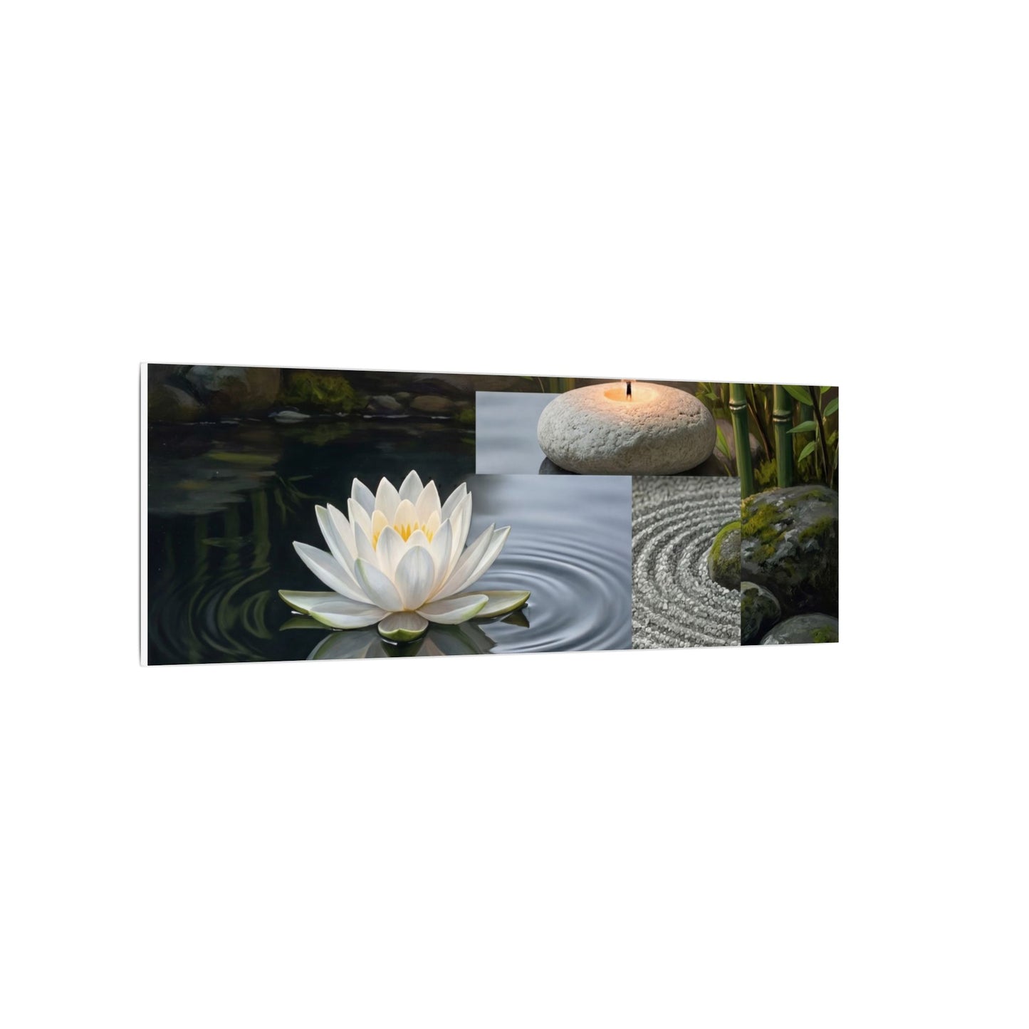 Candlelight Lotus Flower Canvas Art - Zen Kanso