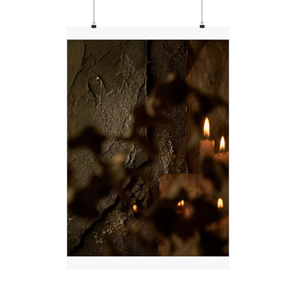 Shadow Play Winter Wall Art Print | Dark Japandi Moody Design