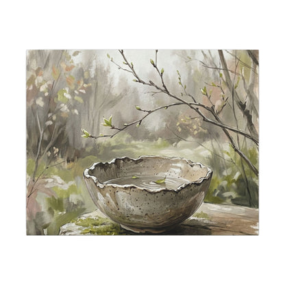Japandi Ceramic Bowl in Overcast | Minimal Line Canvas Art