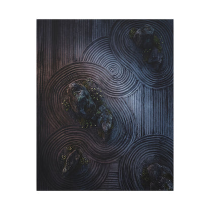 Spring Rock Garden Charcoal Ink Canvas Art | Bold Decor