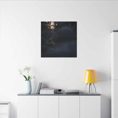 Spring Stone Lantern Moody Minimal Canvas Art | Bold Decor