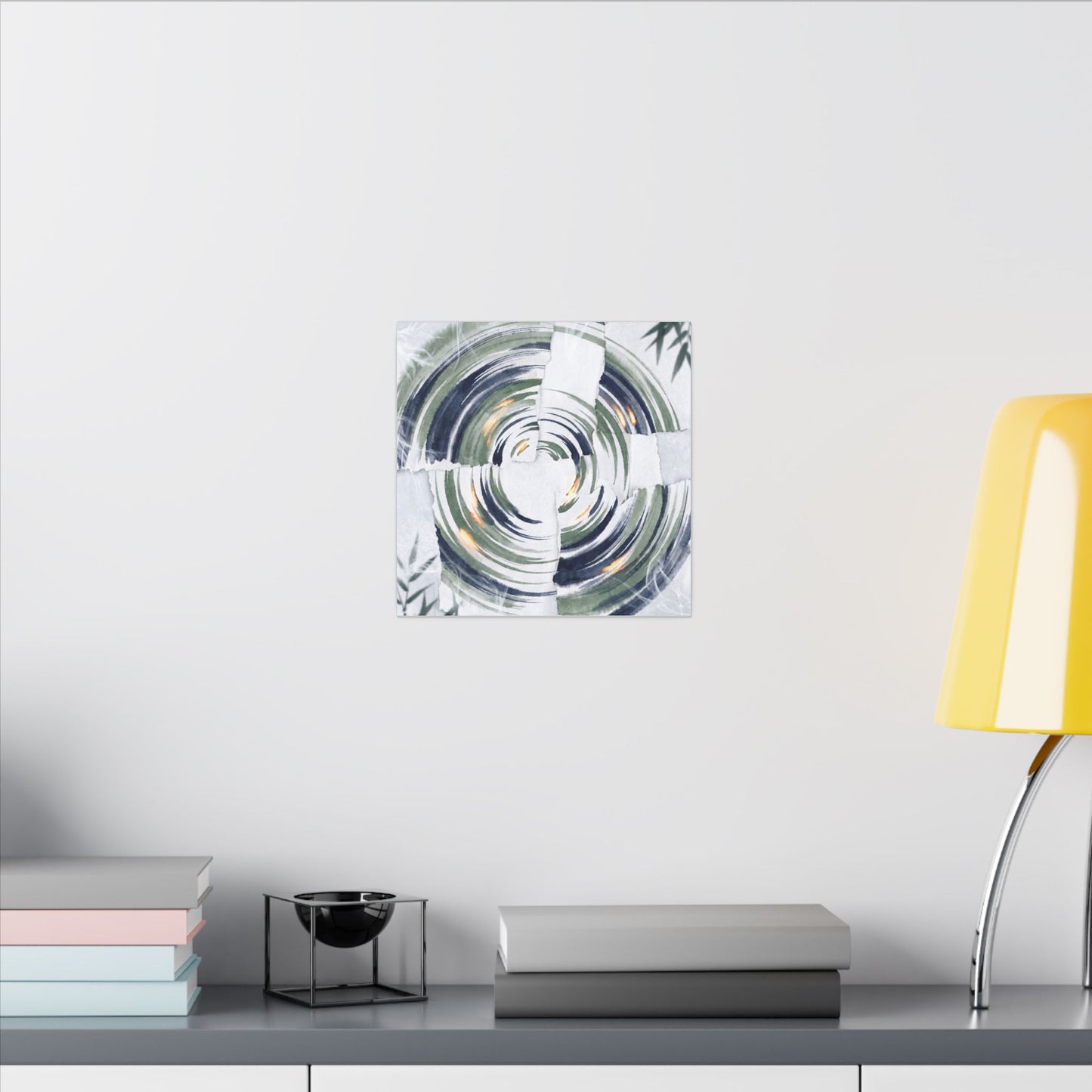 Winter Water Ripple Sumi E Canvas Art | Peaceful Decor
