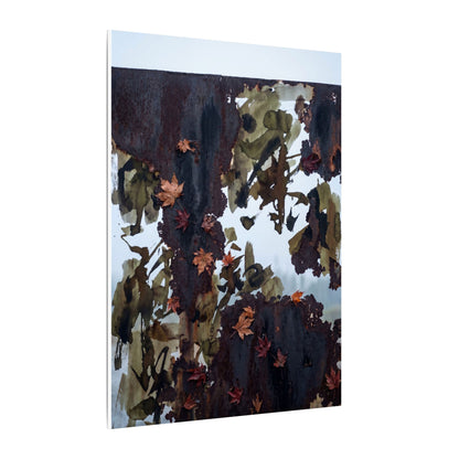 Rust Patina Charcoal Ink Canvas Art | Sophisticated Dark Japandi Art