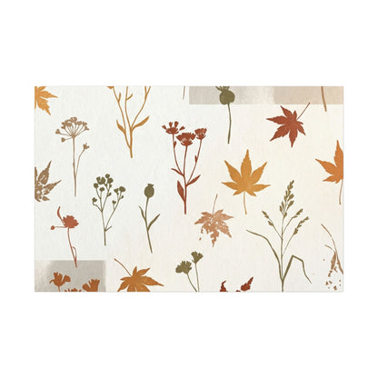 Autumn Dried Flowers Japanese Pattern Canvas Art | Elegant Decor