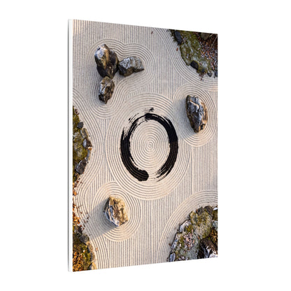 Rock Garden Canvas Art | Winter Zen Enso Art