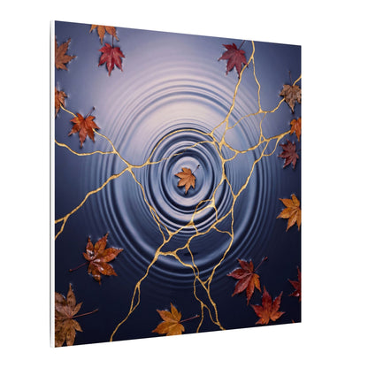 Kintsugi Water Ripple in Dawn | Gold Vein Canvas Art