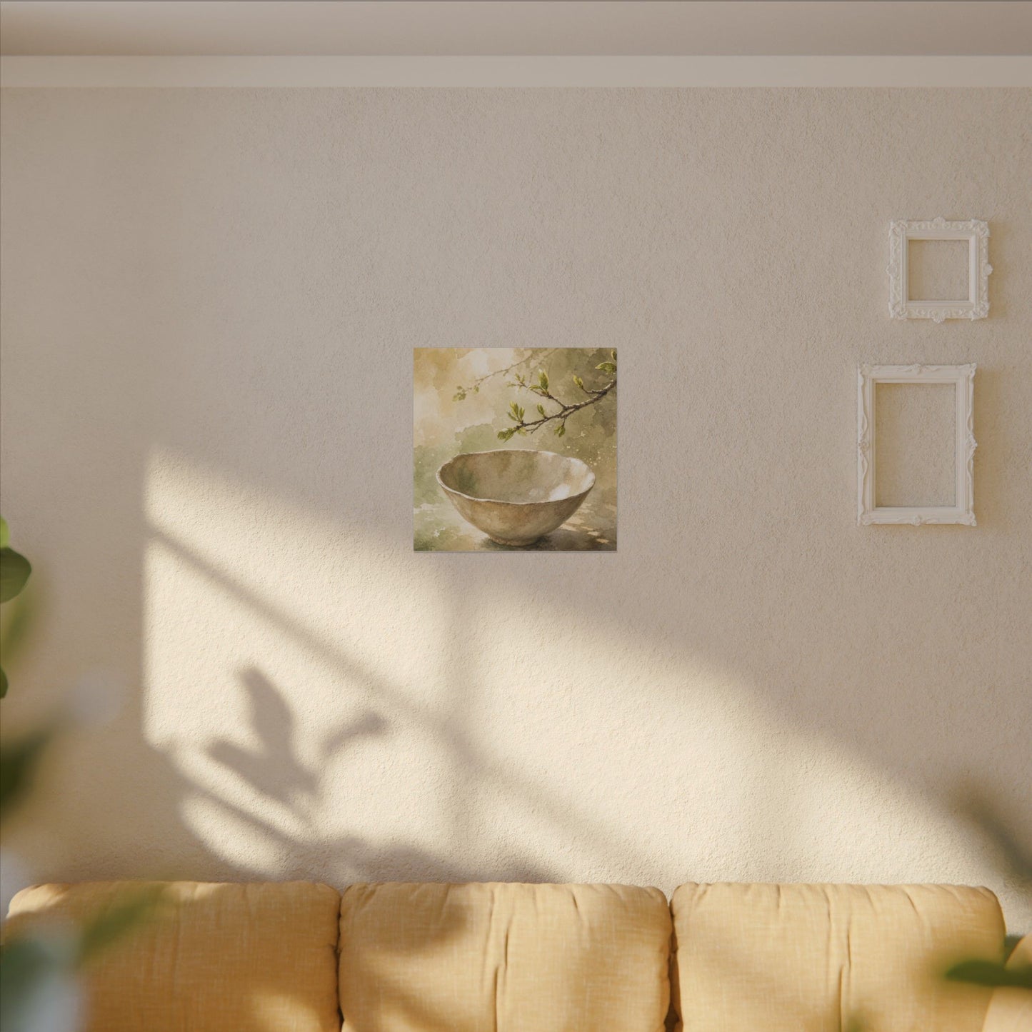 Warm Ceramic Bowl Canvas Art - Watercolor Japandi