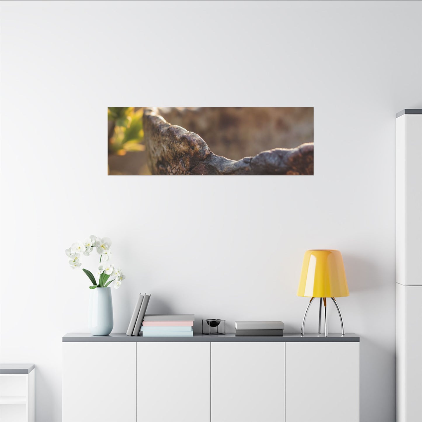Golden Hour Ceramic Bowl Canvas Art - Dark Japandi Ma