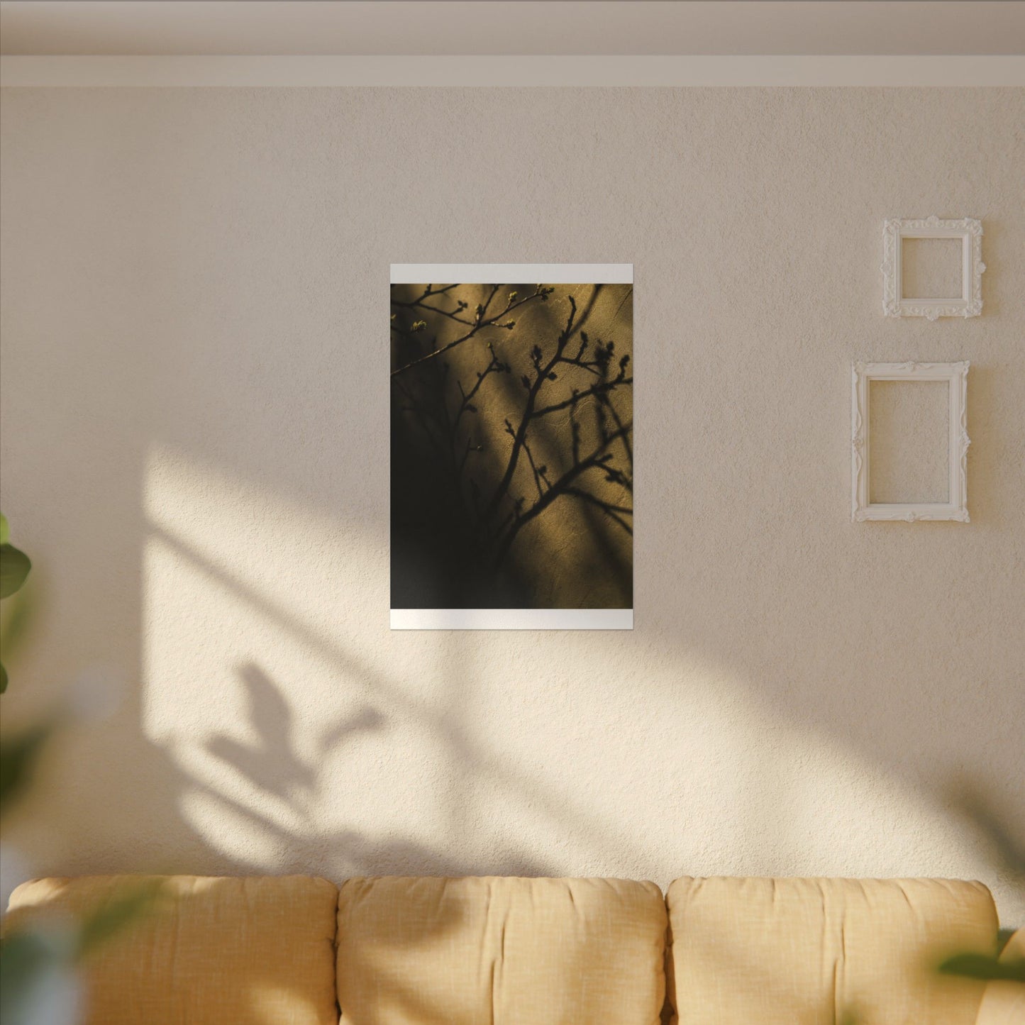Golden Hour Shadow Play Canvas Art - Dark Japandi Seijaku