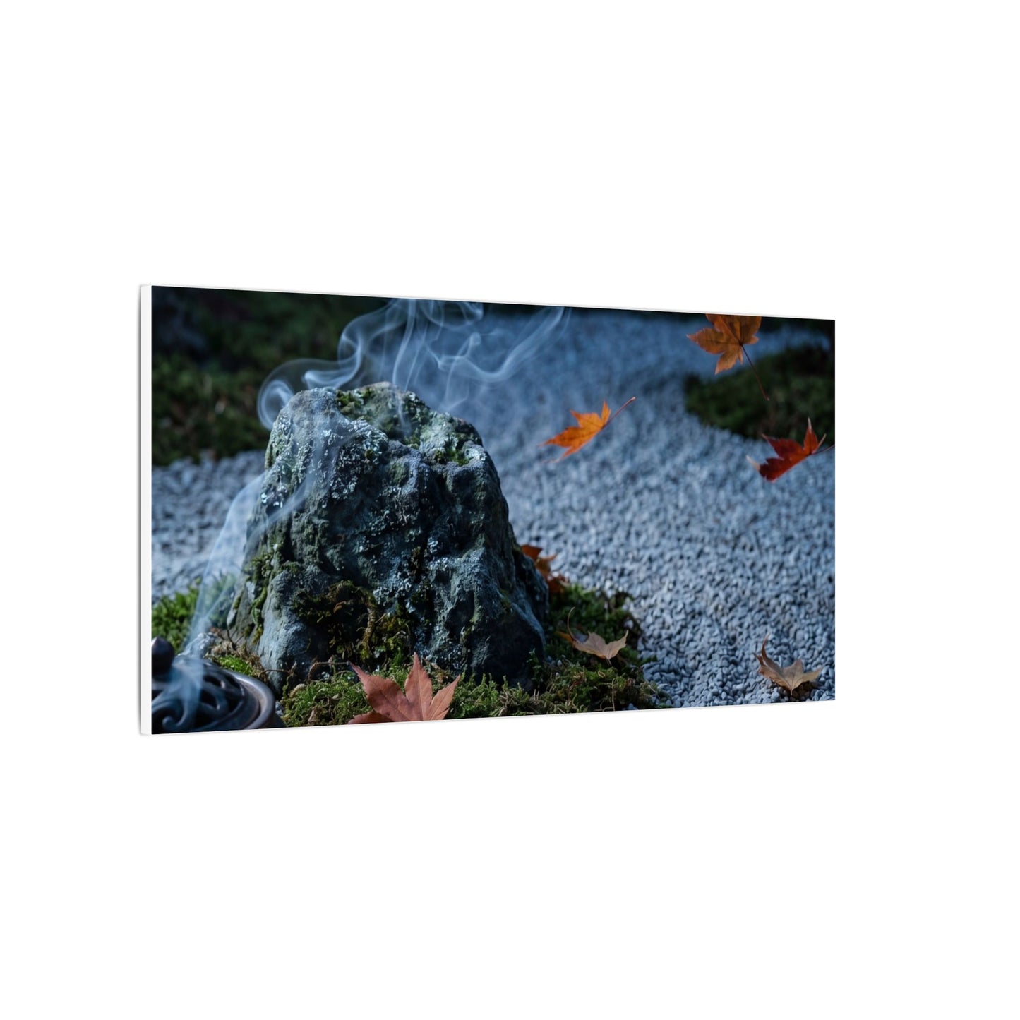 Autumn Incense Smoke Karesansui Canvas Art | Calm Decor