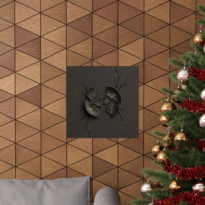 Dark Japandi Broken Pottery in Overcast | Charcoal Ink Wall Art Print