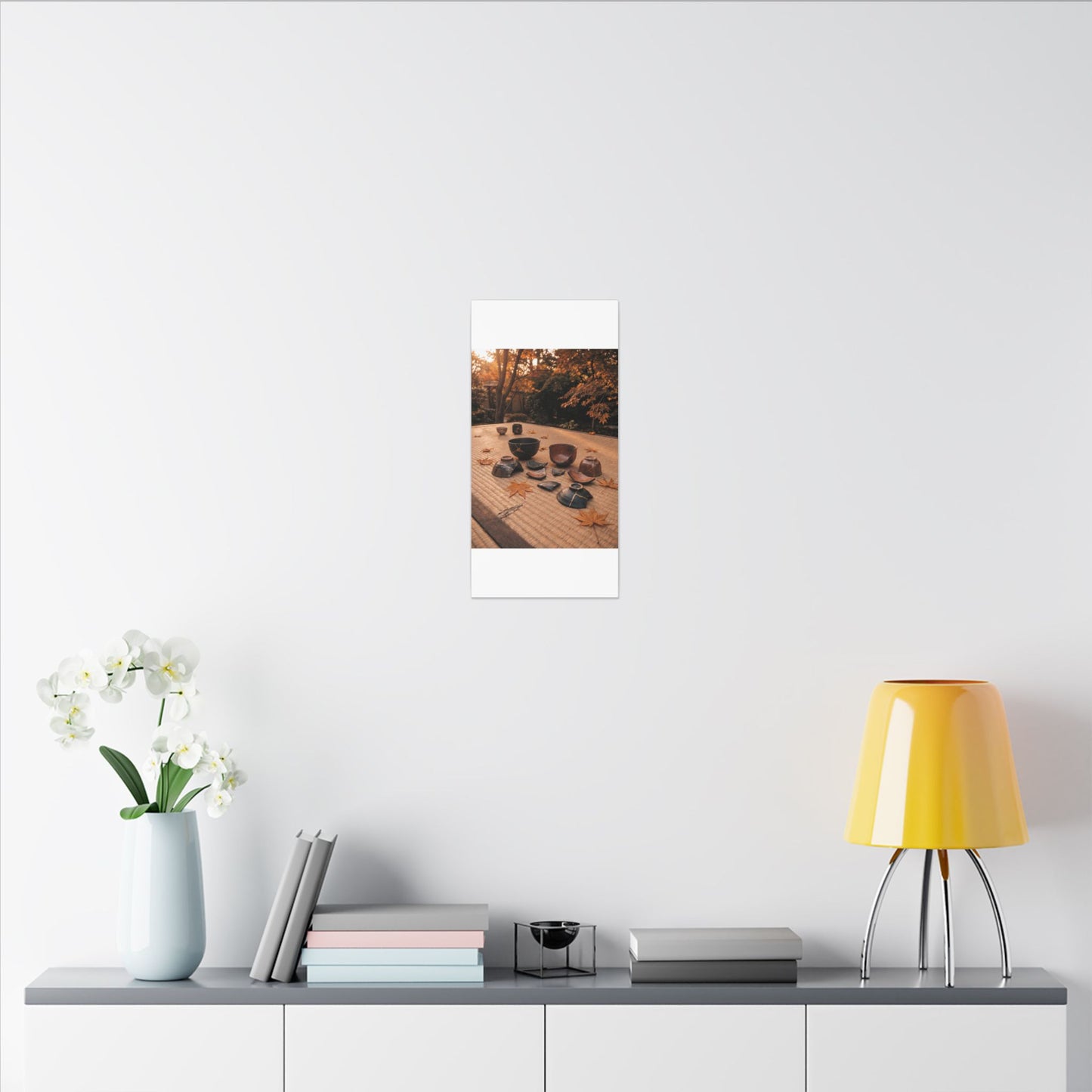 Golden Hour Tea Ceremony Canvas Art - Kintsugi Shibui