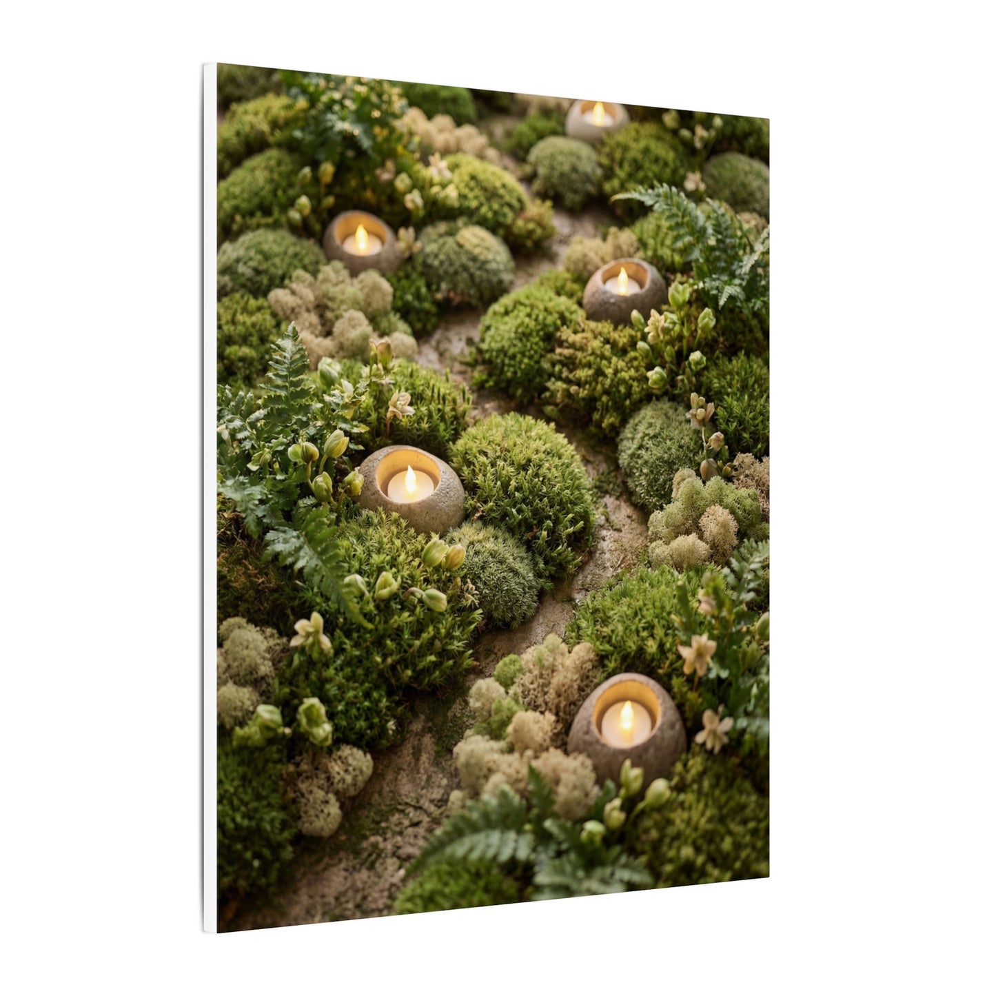 Moss Close Up Japanese Pattern Canvas Art | Neutral Japandi Art