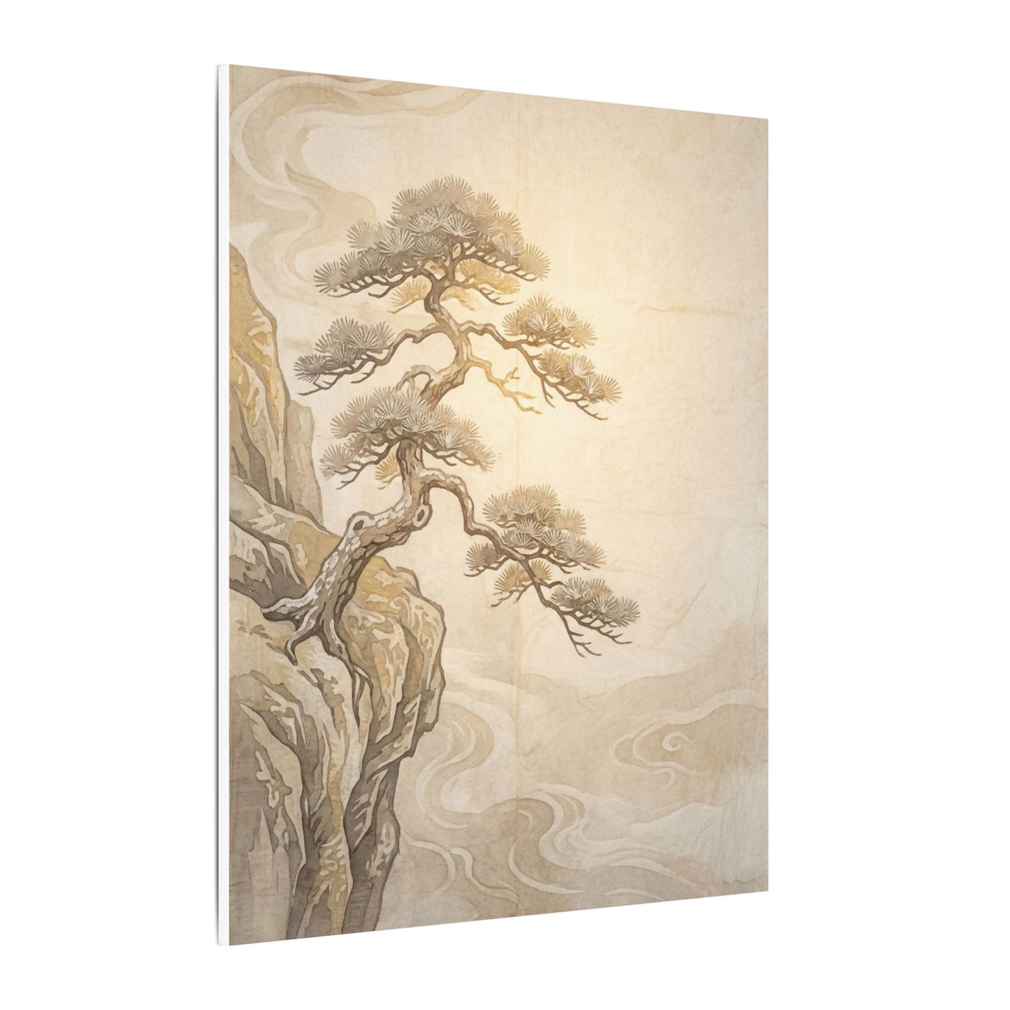 Winter Pine Tree Japanese Pattern Canvas Art | Elegant Decor