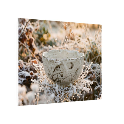 Japandi Ceramic Bowl in Golden Hour | Japanese Pattern Canvas Art