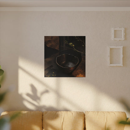 Atmospheric Ceramic Bowl Canvas Art - Shadow Zen Dark Japandi