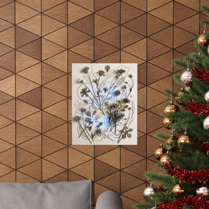 Neutral Dried Flowers Wall Art Print - Minimal Line Japandi