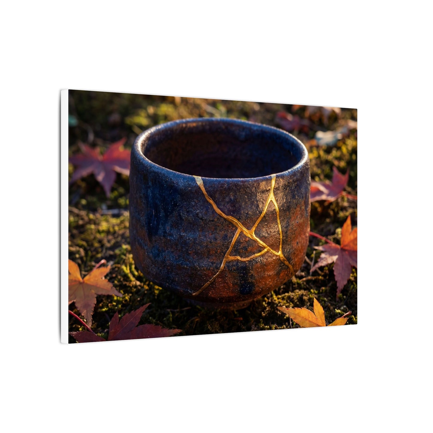 Kanso Moonlit Garden Canvas Art - Kintsugi Gold Repair