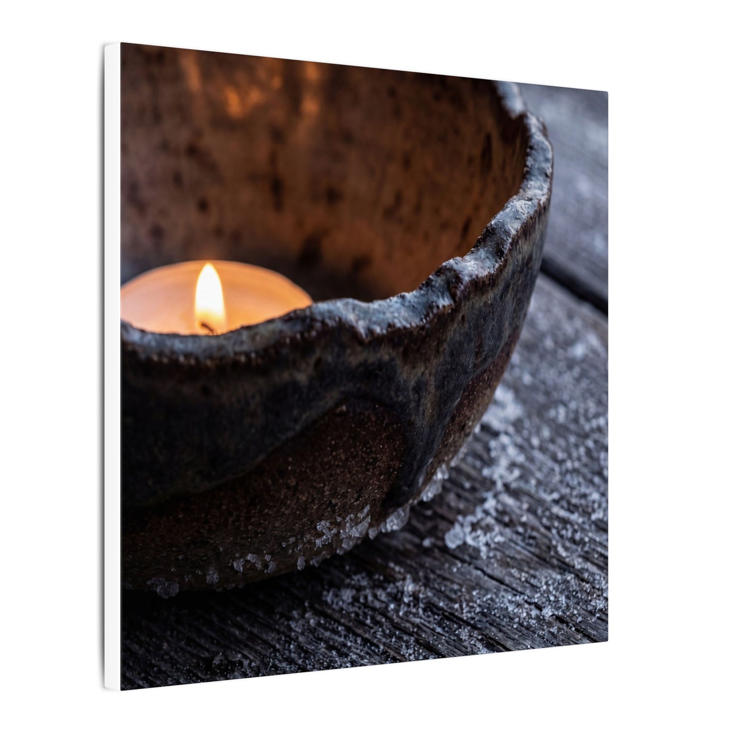 Atmospheric Ceramic Bowl Canvas Art - Moody Minimal Dark Japandi