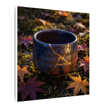 Kanso Moonlit Garden Canvas Art - Kintsugi Gold Repair