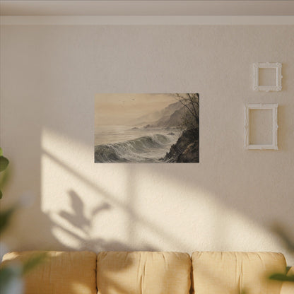 Ocean Wave Spring Canvas Art | Japandi Elegant Design