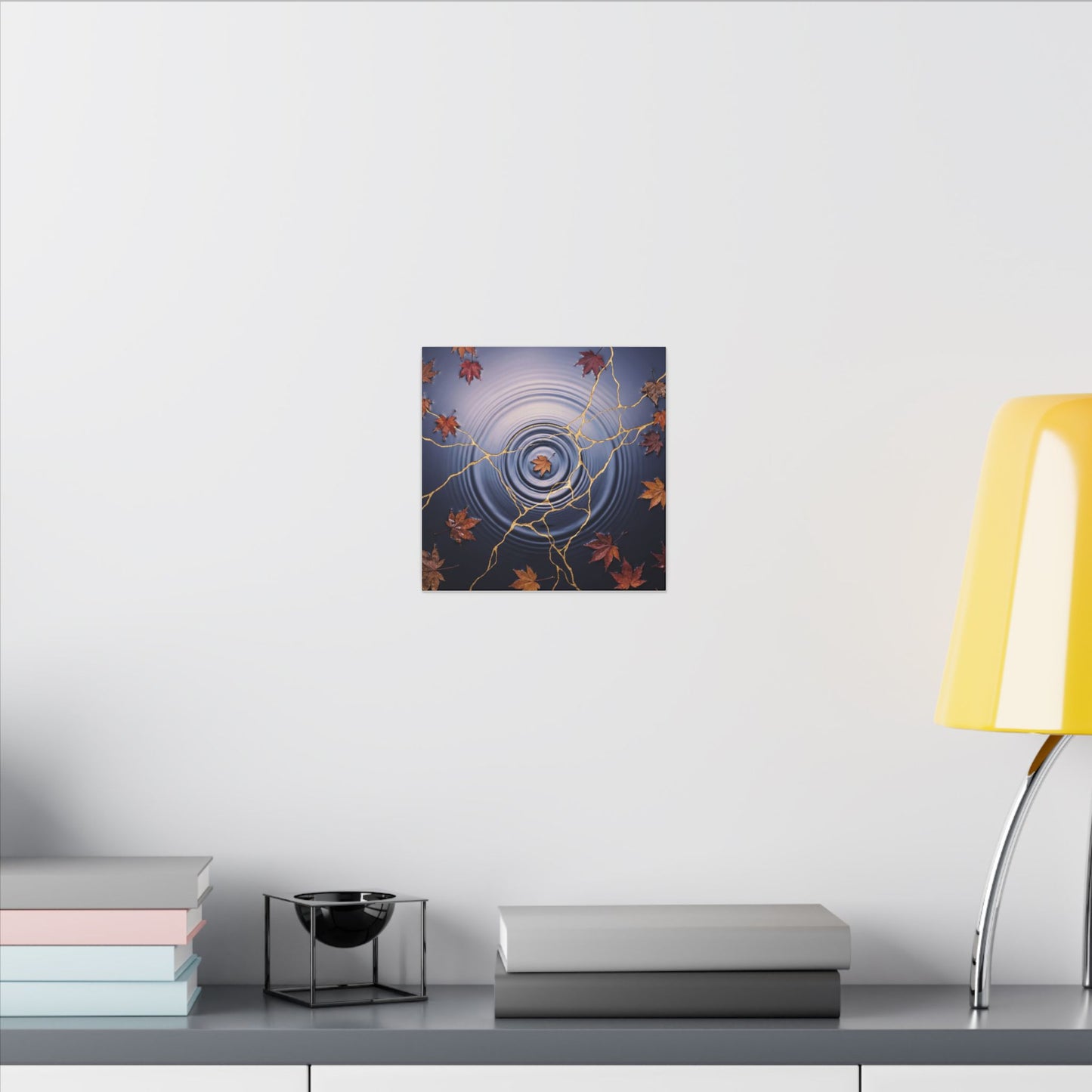 Kintsugi Water Ripple in Dawn | Gold Vein Canvas Art