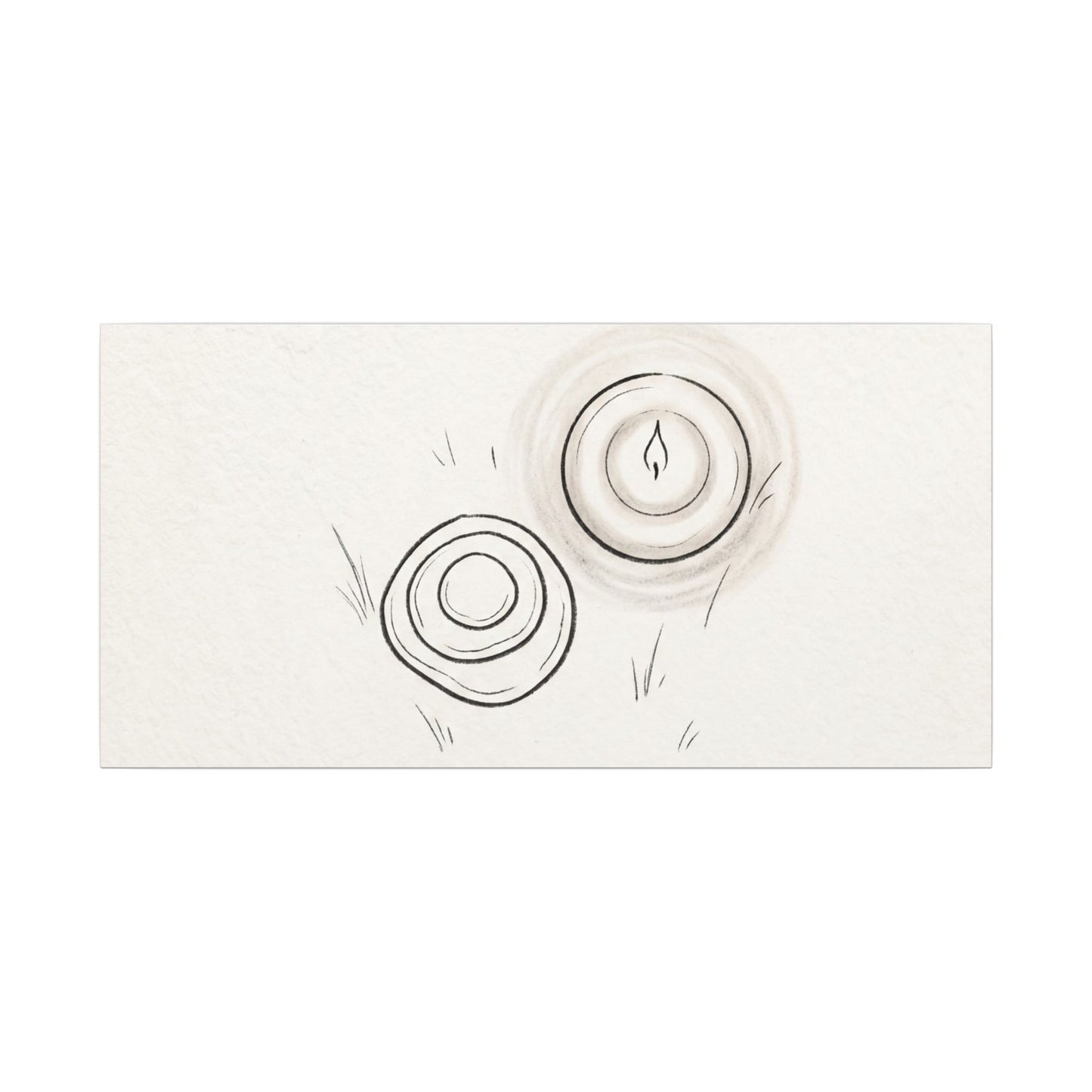 River Stones Canvas Art | Winter Japandi Minimal Line Art