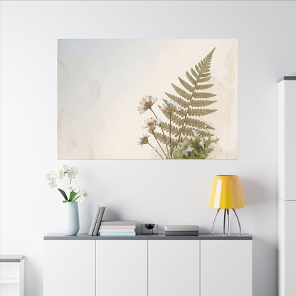 Winter Moss Close Up Herbarium Canvas Art | Enchanting Decor