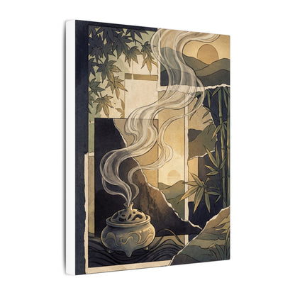 Tranquil Incense Smoke Canvas Art - Ukiyo E Inspired Zen