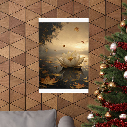 Resilient Lotus Flower Wall Art Print - Gold Vein Kintsugi