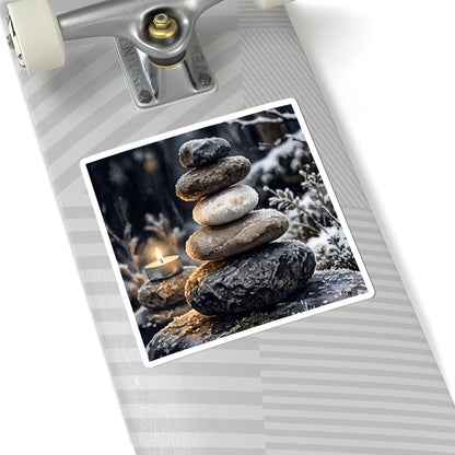 Winter River Stones Watercolor Sticker | Neutral Decor