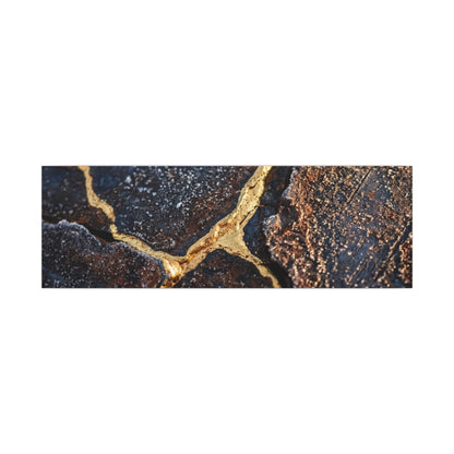 Winter Rust Patina Gold Vein Canvas Art | Resilient Decor